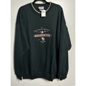 VTG 90’s Greatest Outdoorsman Sweatshirt ForestGreen Crewneck Embroidery 2XL NEW